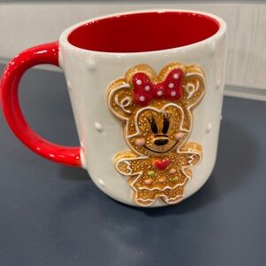 Disney Christmas Minnie Gingerbread Ceramic Ceramic Coffee Mug NWT